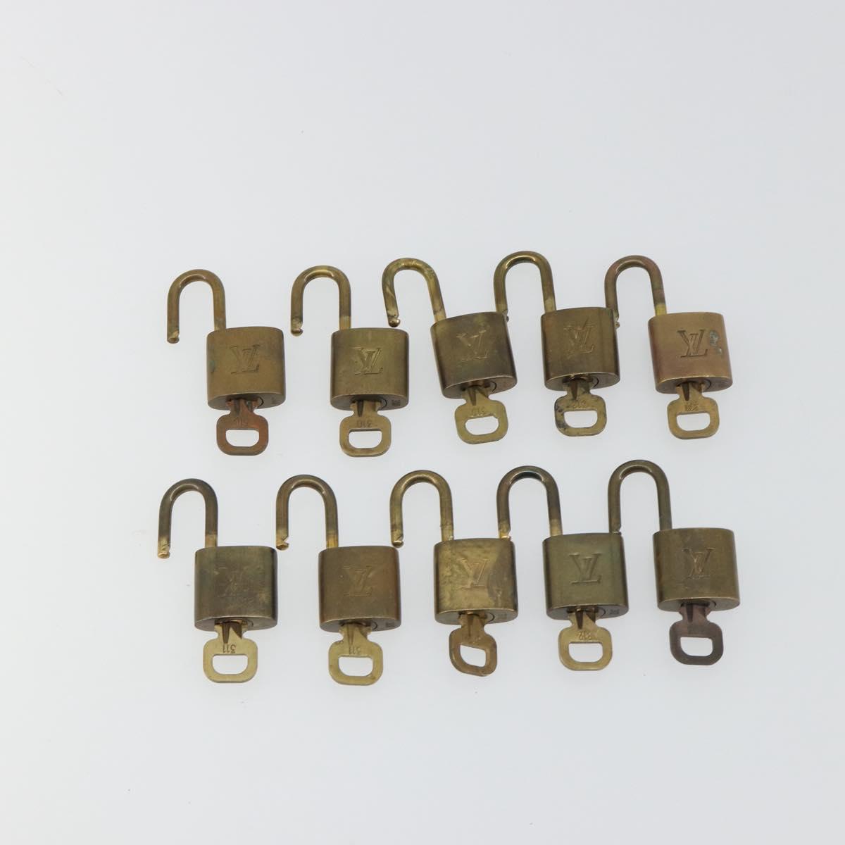 LOUIS VUITTON Padlock 10 Set Padlock metal Gold LV Auth 192561