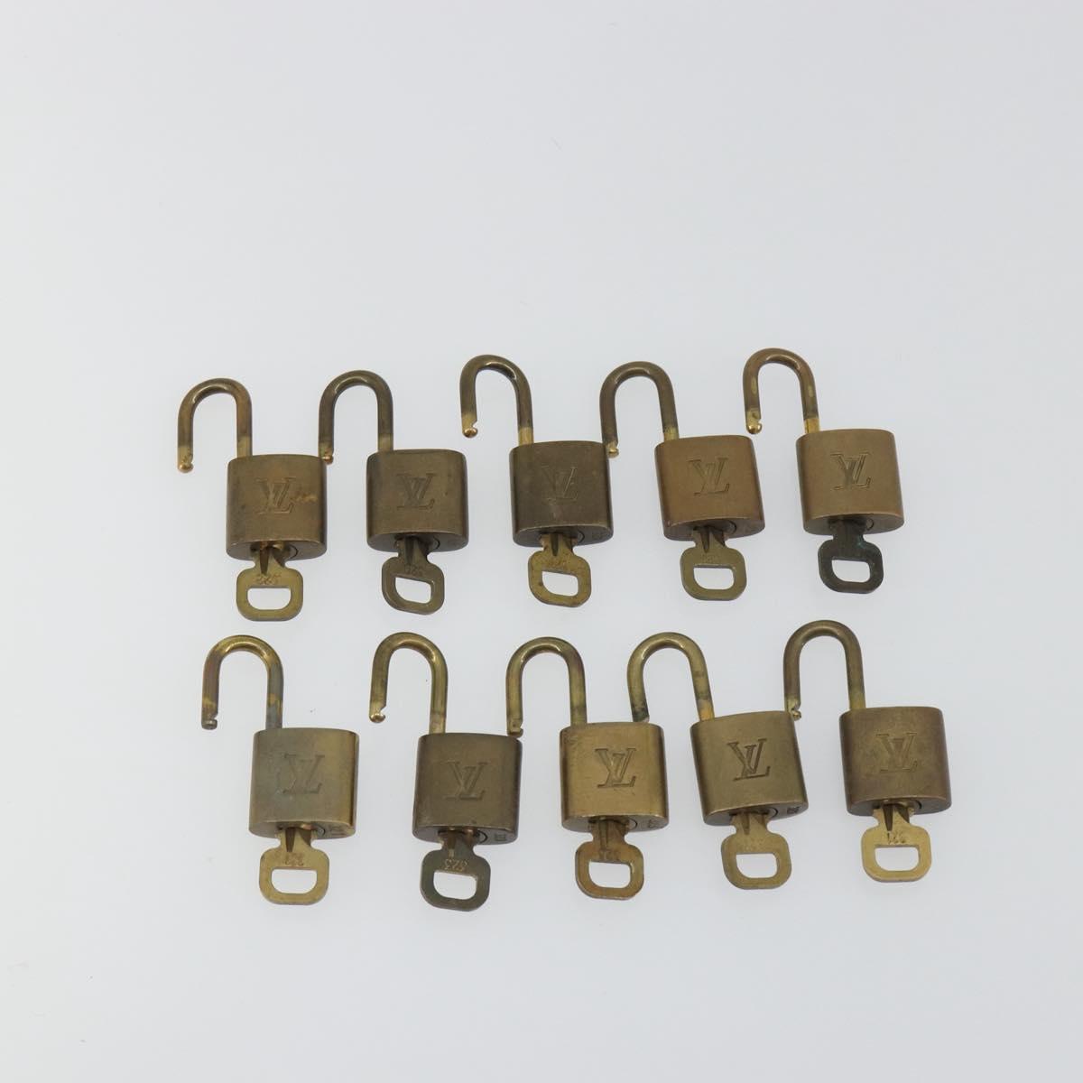 LOUIS VUITTON Padlock 10 Set Padlock metal Gold LV Auth 192564