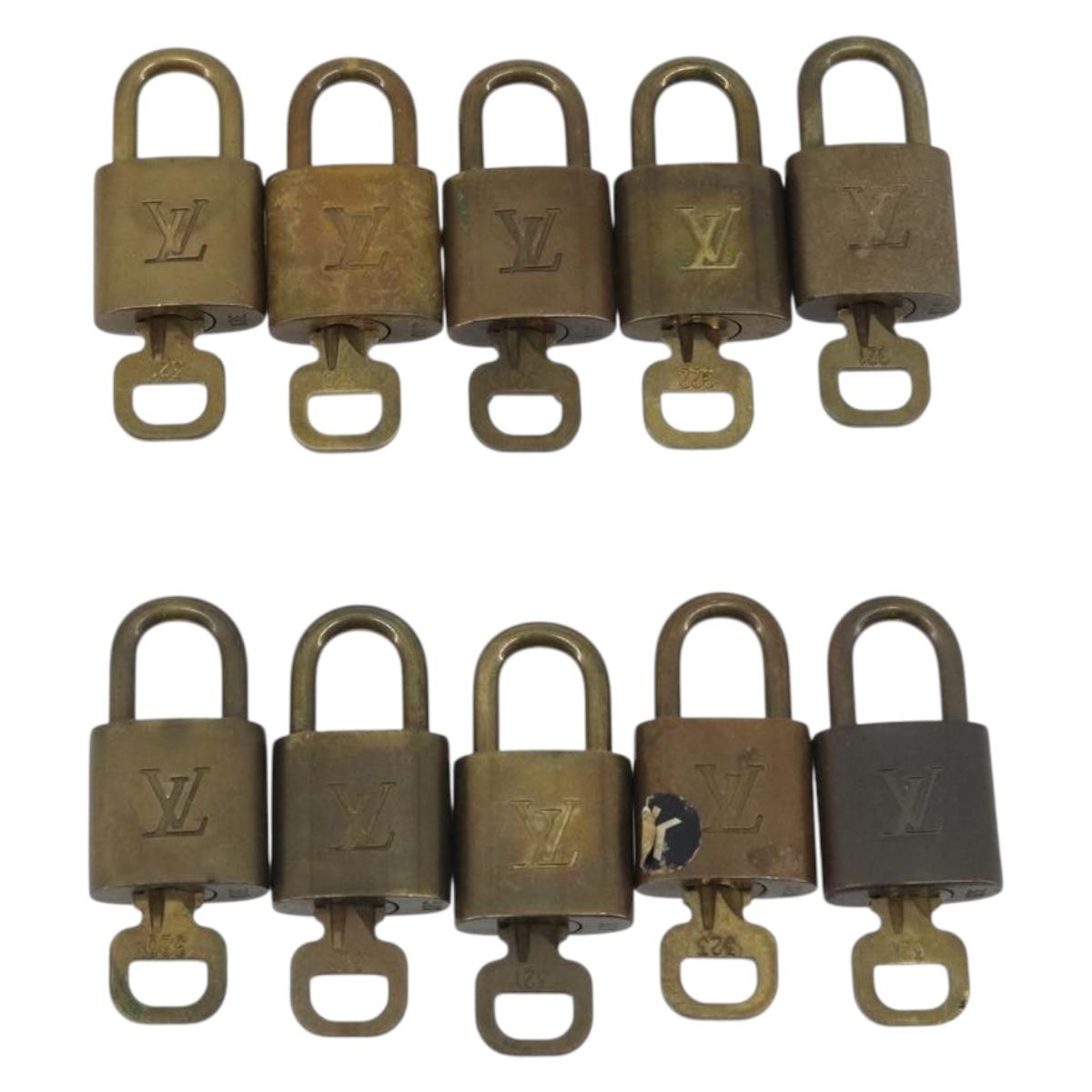 LOUIS VUITTON Padlock 10 Set Padlock metal Gold LV Auth 192565