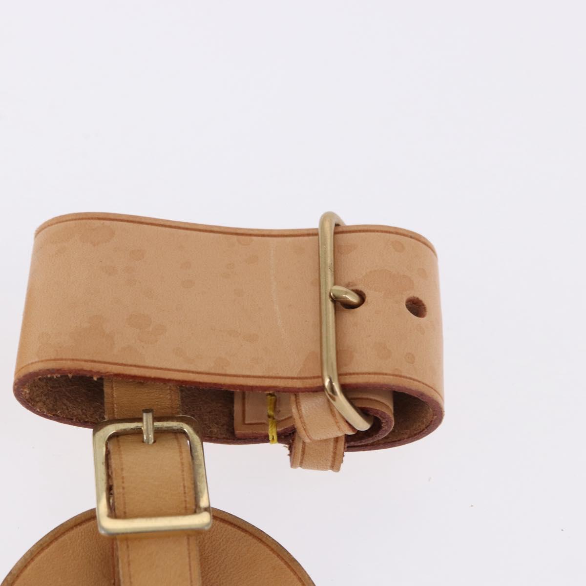 LOUIS VUITTON Name Tag Powanie 10 Set Powanie Leather Beige LV Auth 192569