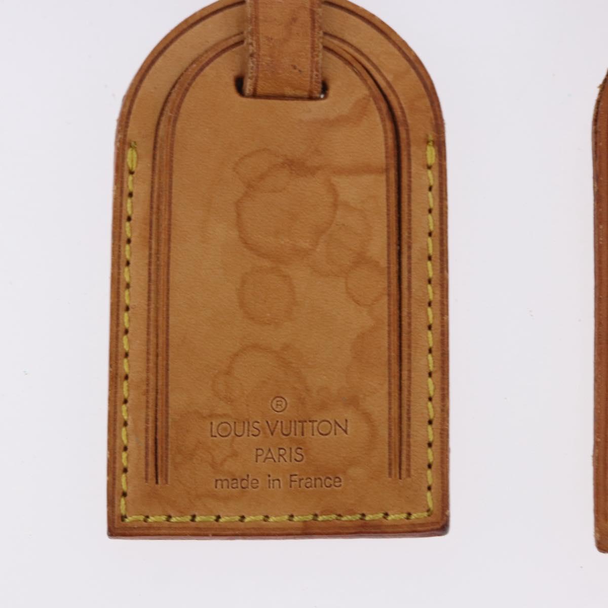 LOUIS VUITTON Name Tag Powanie 10 Set Powanie Leather Beige LV Auth 192571