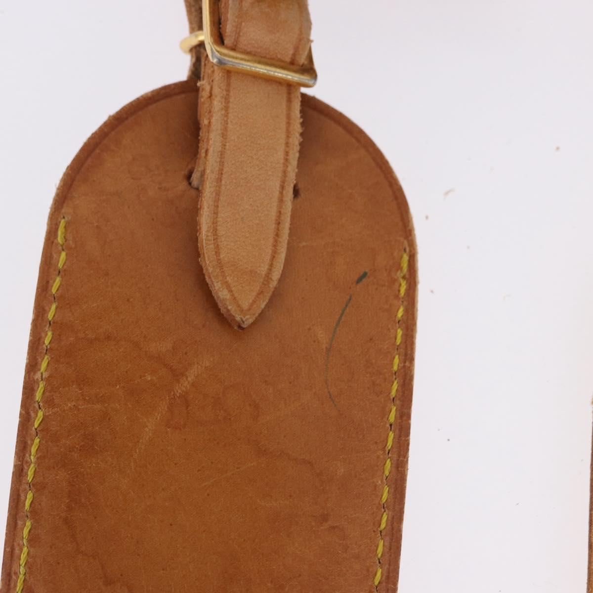 LOUIS VUITTON Name Tag Powanie 10 Set Powanie Leather Beige LV Auth 192572