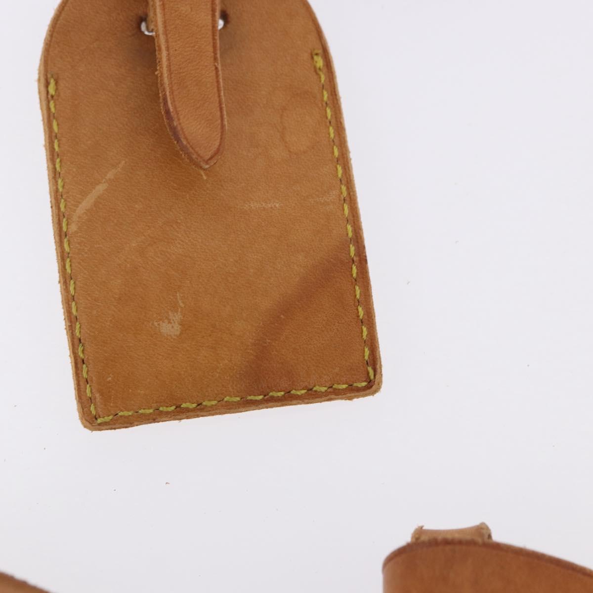 LOUIS VUITTON Name Tag Powanie 10 Set Powanie Leather Beige LV Auth 192572
