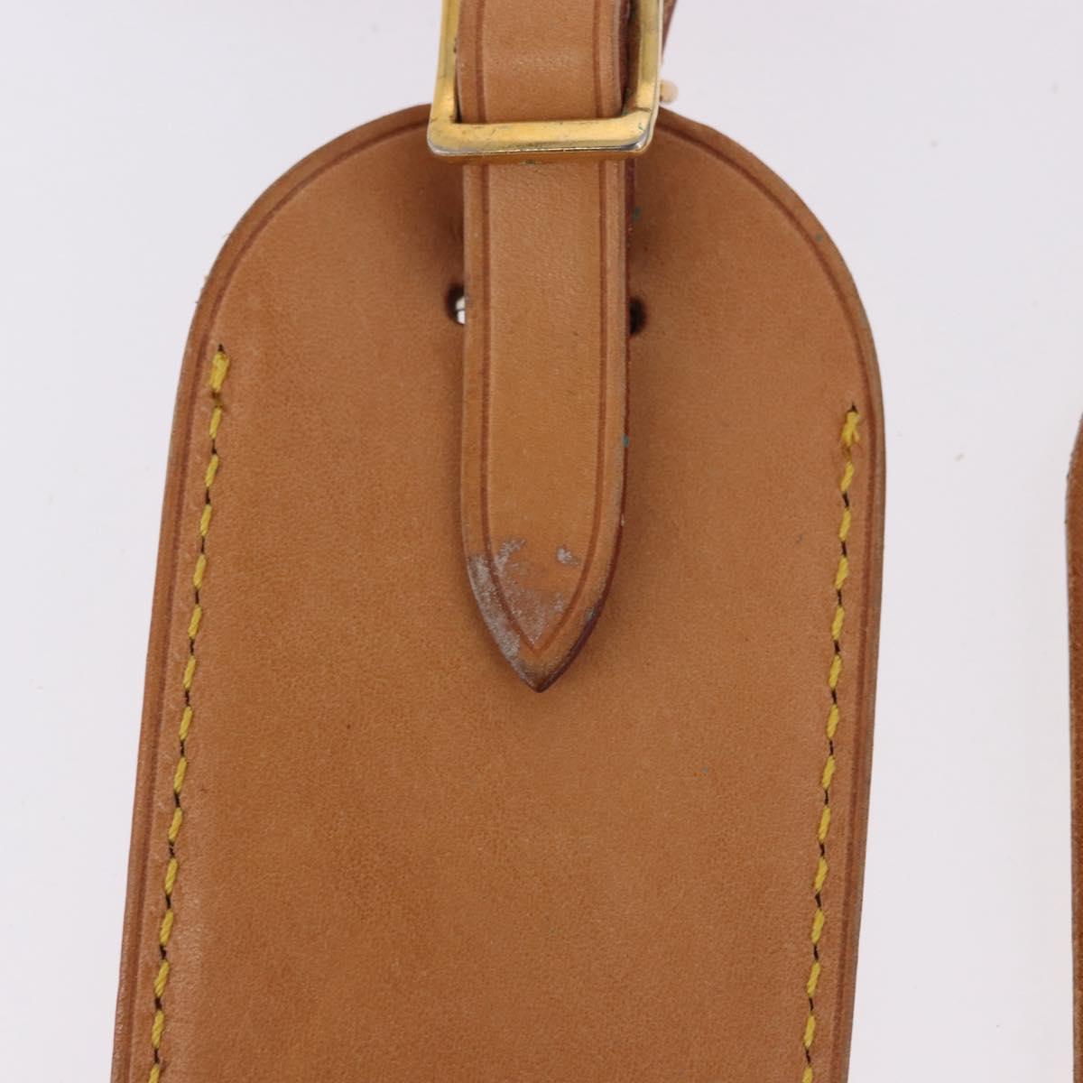 LOUIS VUITTON Name Tag Powanie 10 Set Powanie Leather Beige LV Auth 192573