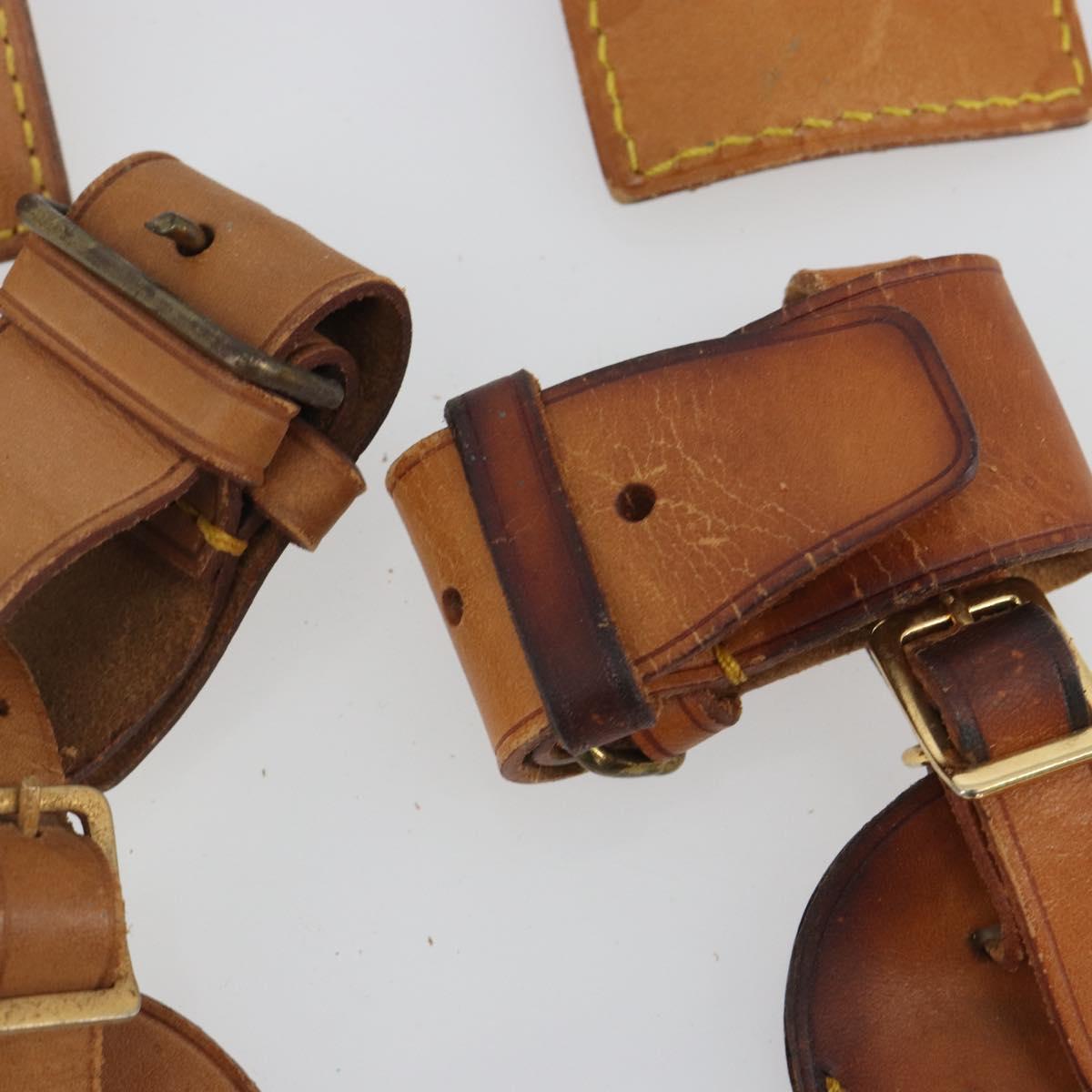 LOUIS VUITTON Name Tag Powanie 10 Set Powanie Leather Beige LV Auth 192574