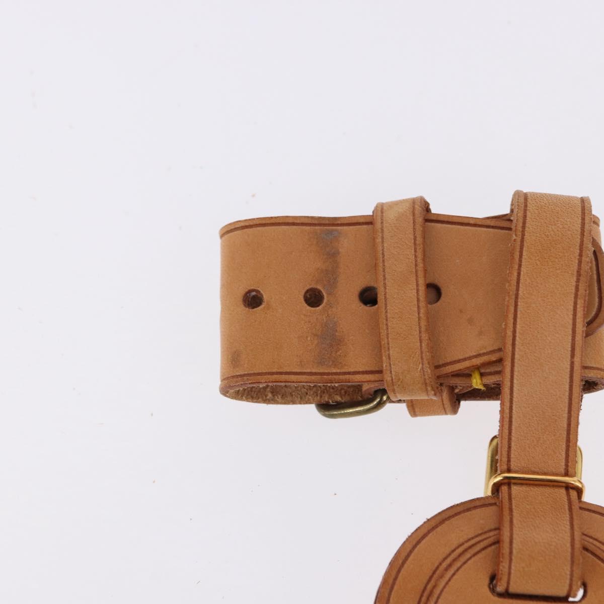 LOUIS VUITTON Name Tag Powanie 10 Set Powanie Leather Beige LV Auth 192576