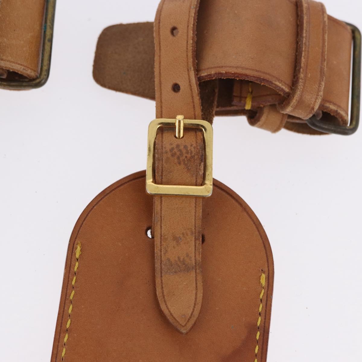 LOUIS VUITTON Name Tag Powanie 10 Set Powanie Leather Beige LV Auth 192579