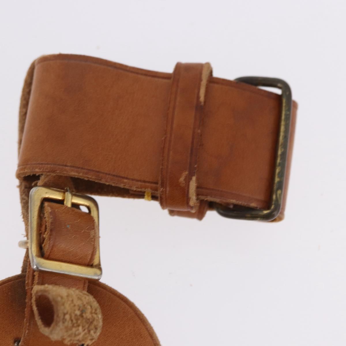 LOUIS VUITTON Name Tag Powanie 10 Set Powanie Leather Beige LV Auth 192579
