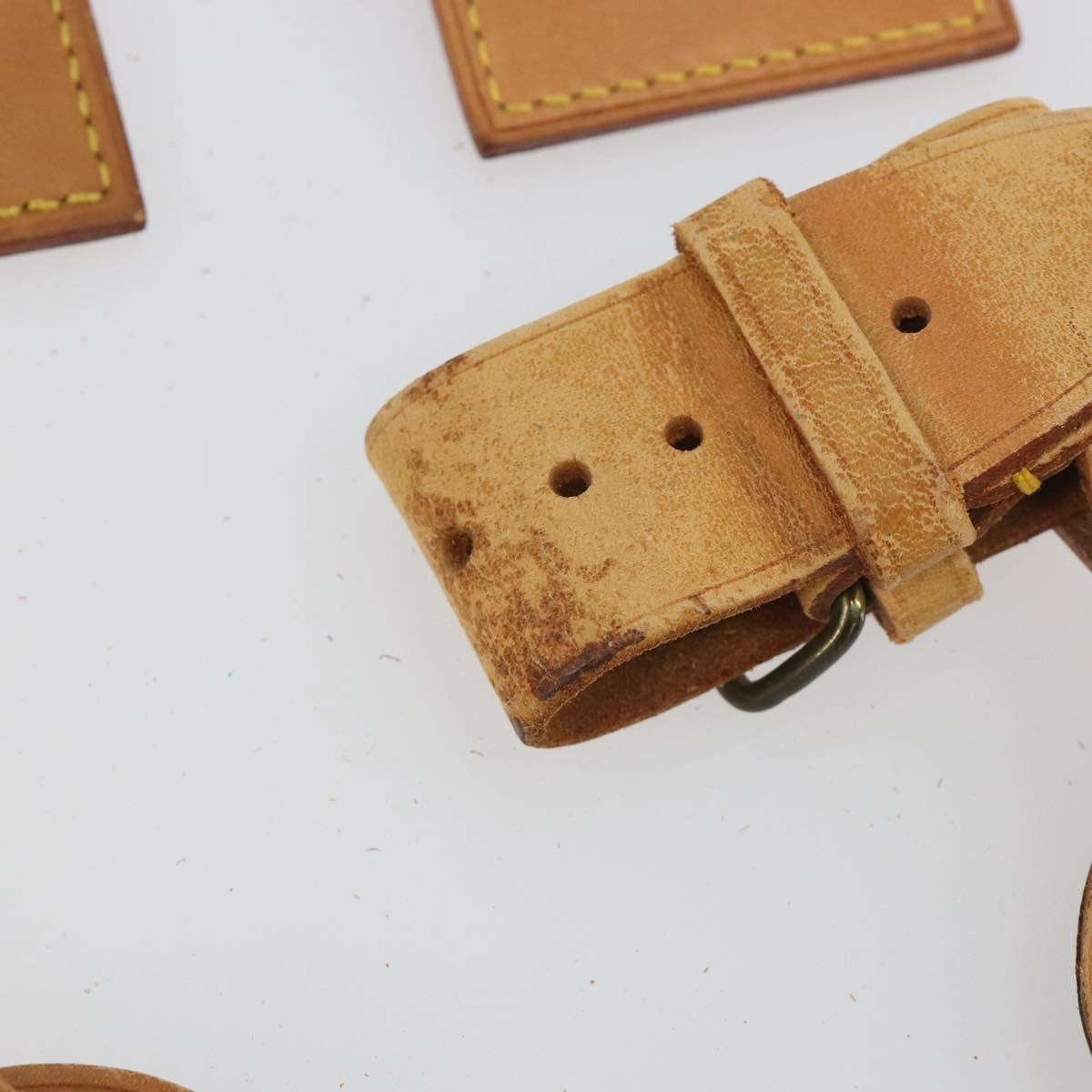 LOUIS VUITTON Name Tag Powanie 10 Set Powanie Leather Beige LV Auth 192580
