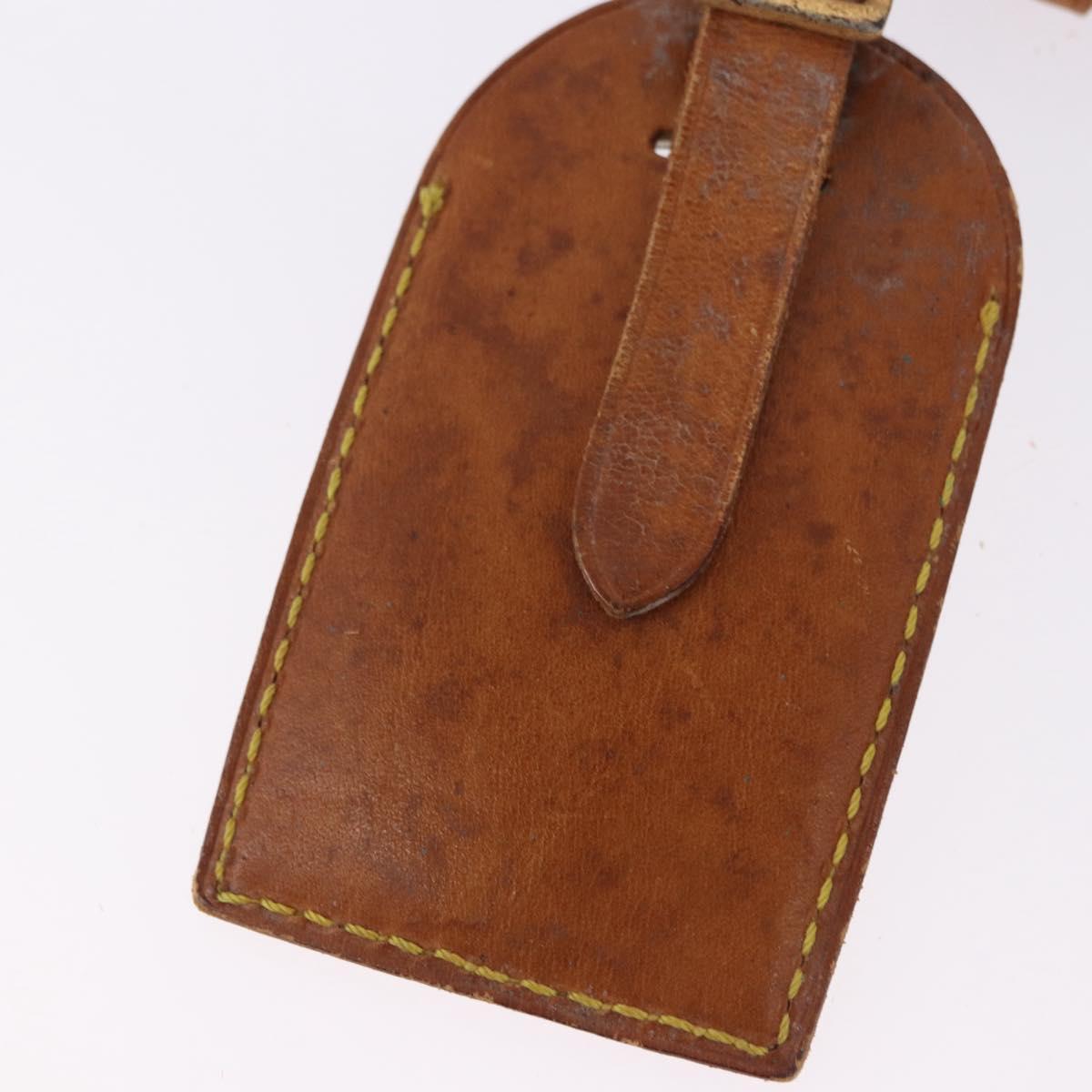 LOUIS VUITTON Name Tag Powanie 10 Set Powanie Leather Beige LV Auth 192588