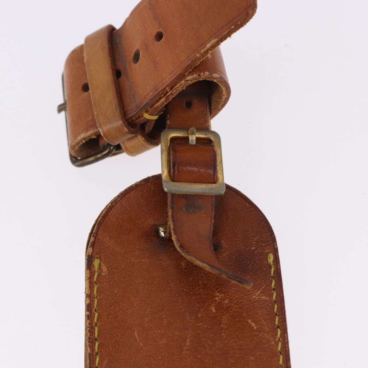 LOUIS VUITTON Name Tag Powanie 10 Set Powanie Leather Beige LV Auth 192588
