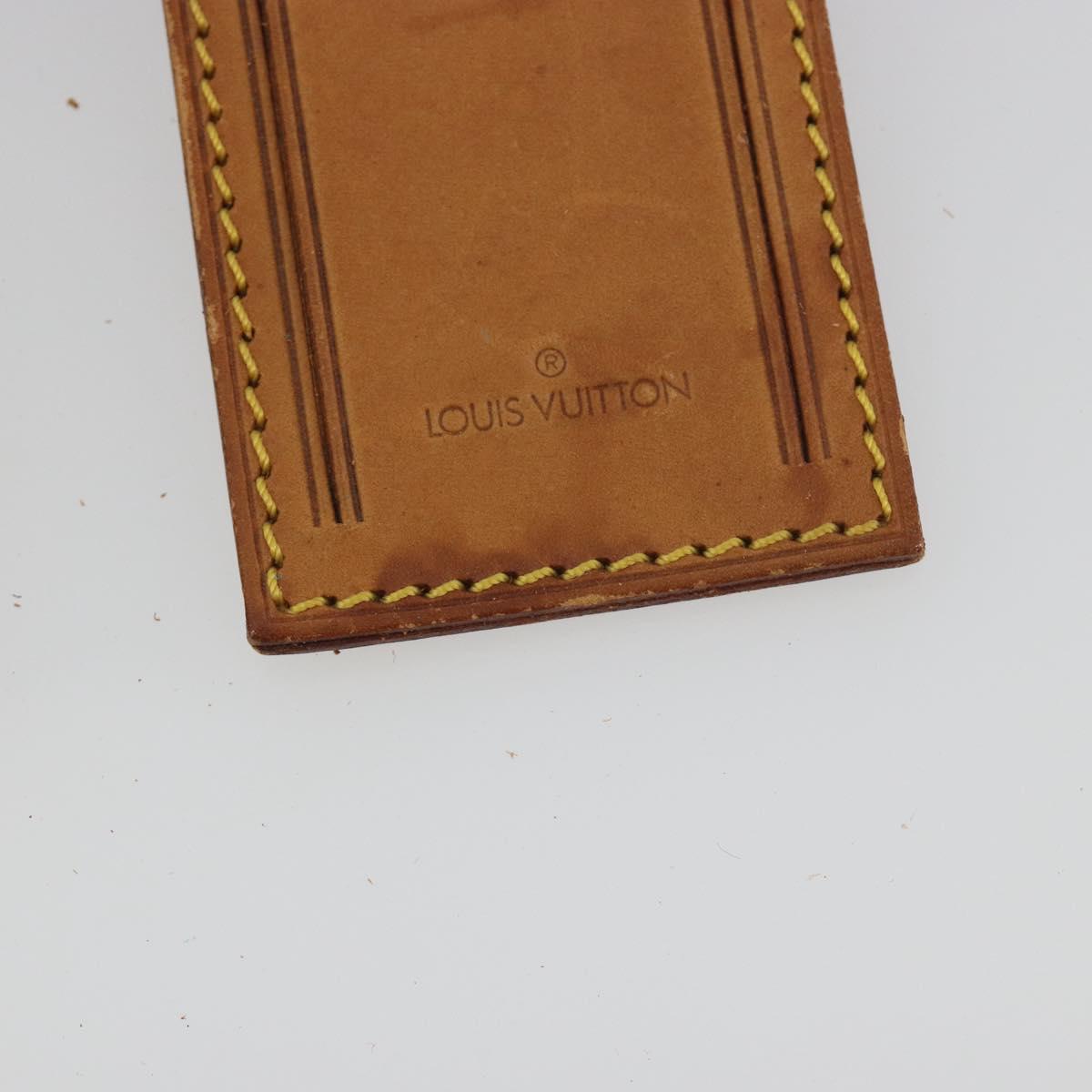 LOUIS VUITTON Name Tag Powanie 10 Set Powanie Leather Beige LV Auth 192590