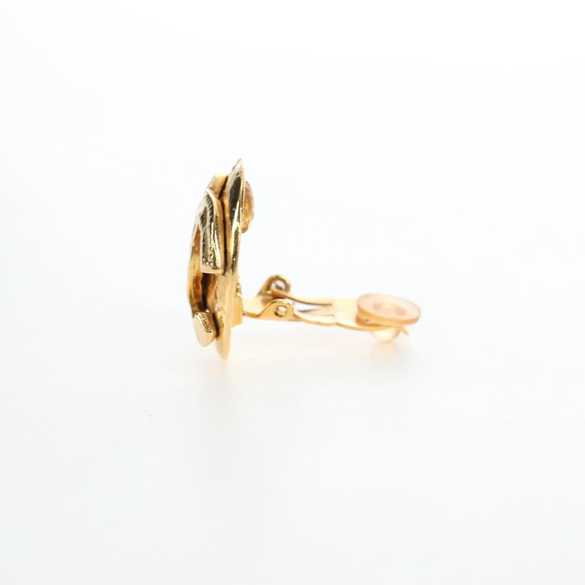 CHANEL Earring Metal Gold Tone CC Auth 192600M