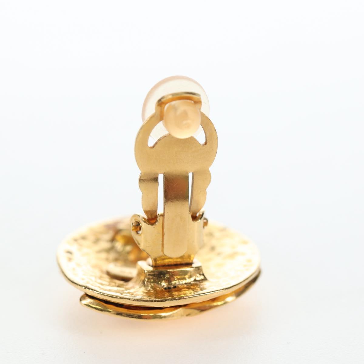 CHANEL Earring Metal Gold Tone CC Auth 192600M