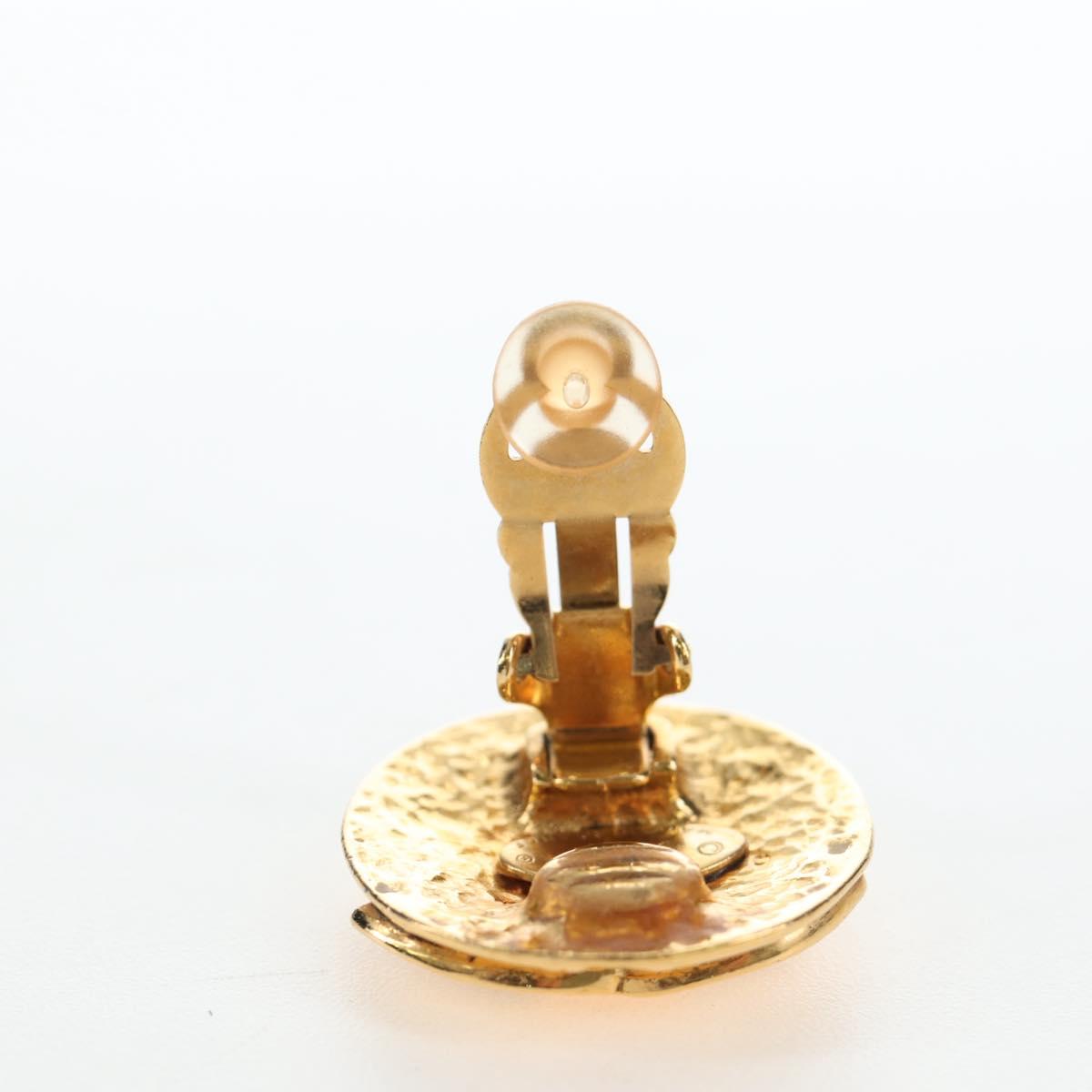CHANEL Earring Metal Gold Tone CC Auth 192600M