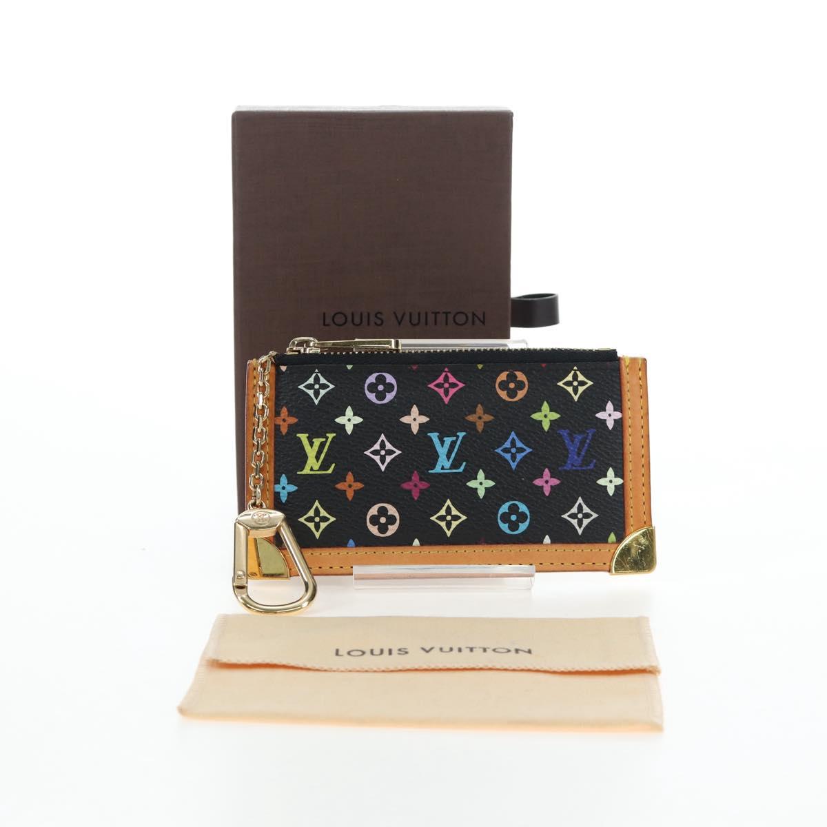 LOUIS VUITTON Monogram Multicolor Pochette Cles Purse Black M13664 Auth 192602M