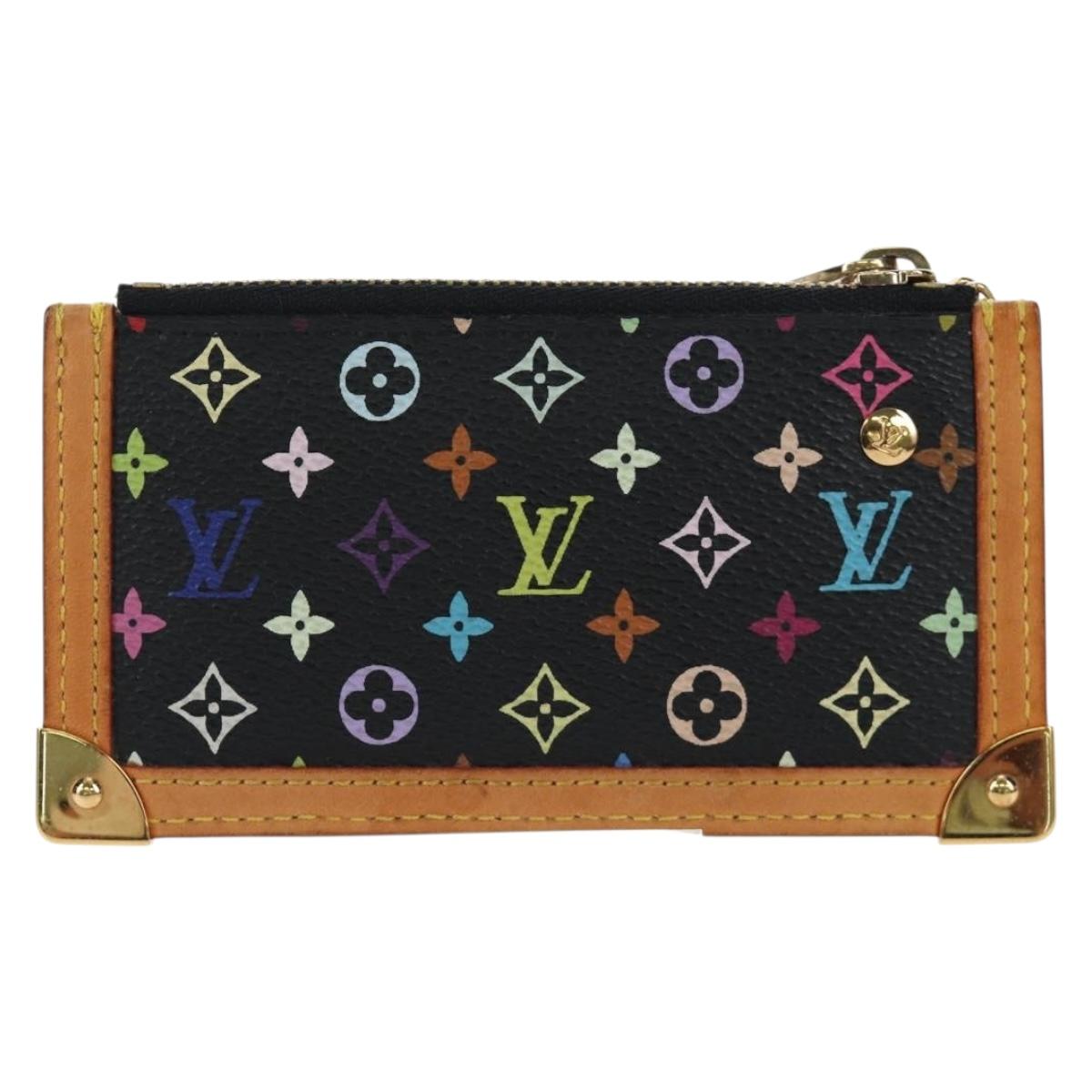 LOUIS VUITTON Monogram Multicolor Pochette Cles Purse Black M13664 Auth 192602M