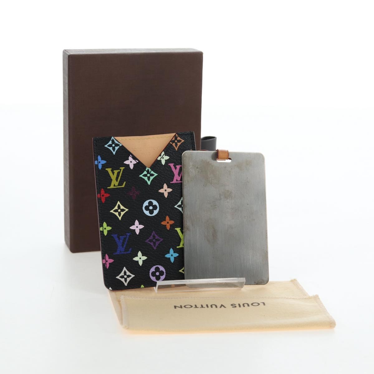 LOUIS VUITTON Monogram Multicolor Etui Hand Mirror Black M92651 LV Auth 192603M