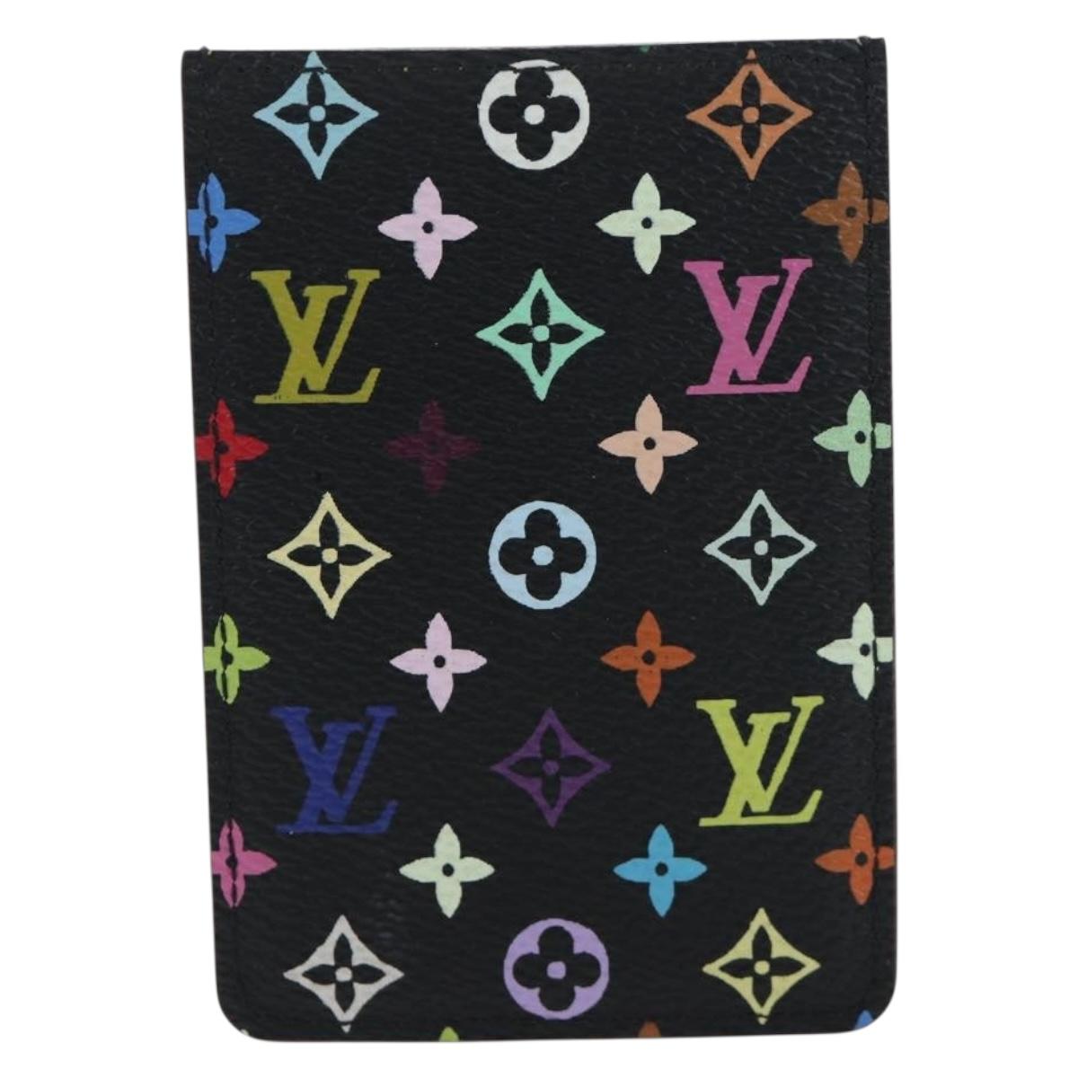 LOUIS VUITTON Monogram Multicolor Etui Hand Mirror Black M92651 LV Auth 192603M
