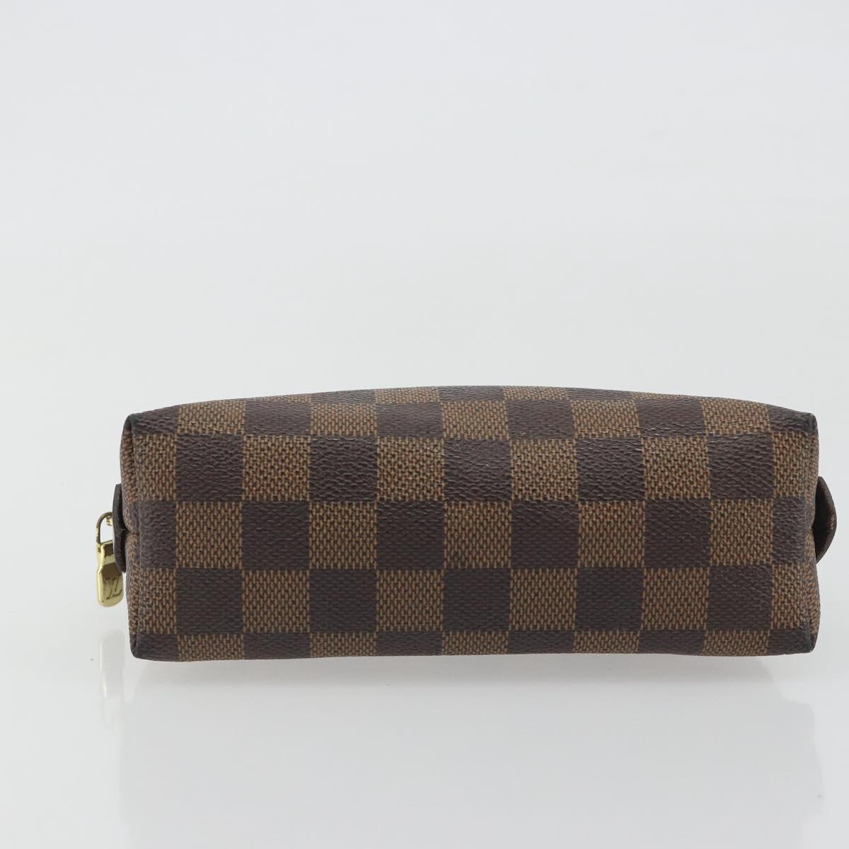 LOUIS VUITTON Damier Ebene Pochette Cosmetic PM Pouch N47516 LV Auth 192604
