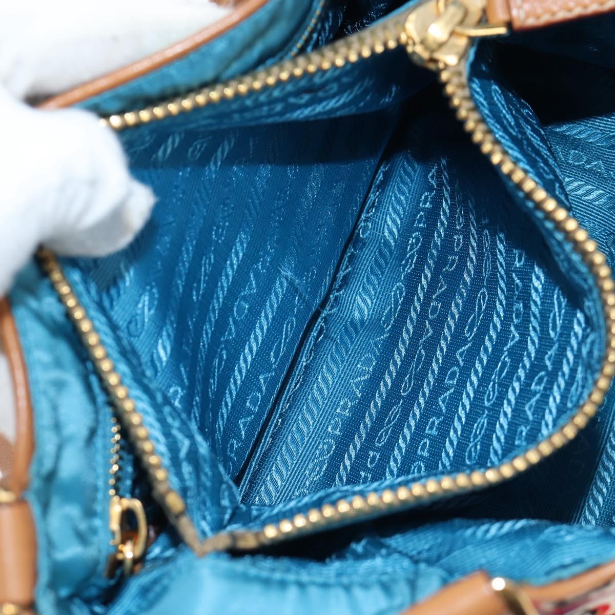 PRADA Venice Pattern Hand Bag Canvas Multicolor Gold Auth 192606SAV