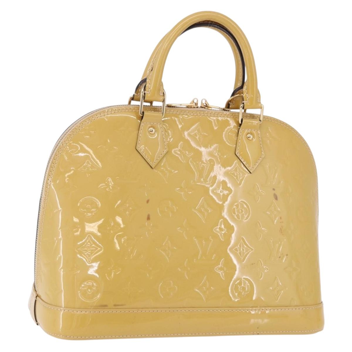 LOUIS VUITTON Monogram Vernis Alma PM Hand Bag Galet LV Auth 192614