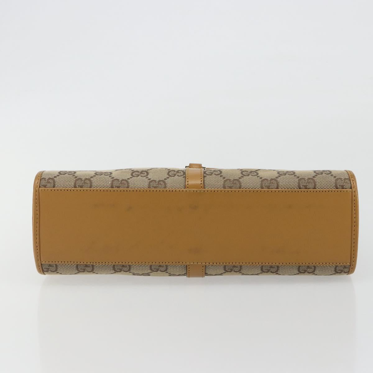 GUCCI GG Canvas Jackie Hand Bag Beige Gold 002 1068 Auth 192618A