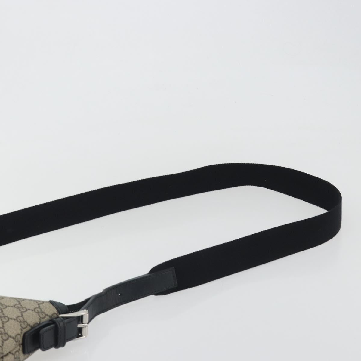 GUCCI GG Supreme Web Sherry Line Shoulder Bag Beige Silver 337111 Auth 192620