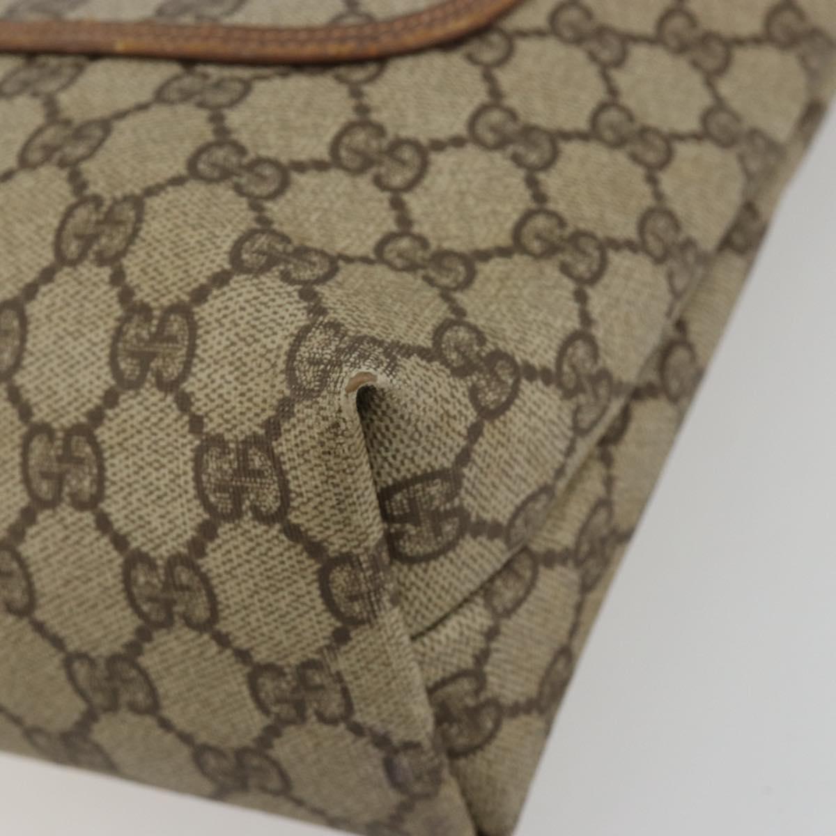 GUCCI GG Supreme Web Sherry Line Tote Bag PVC Beige Gold 002 39 6487 Auth 192621A