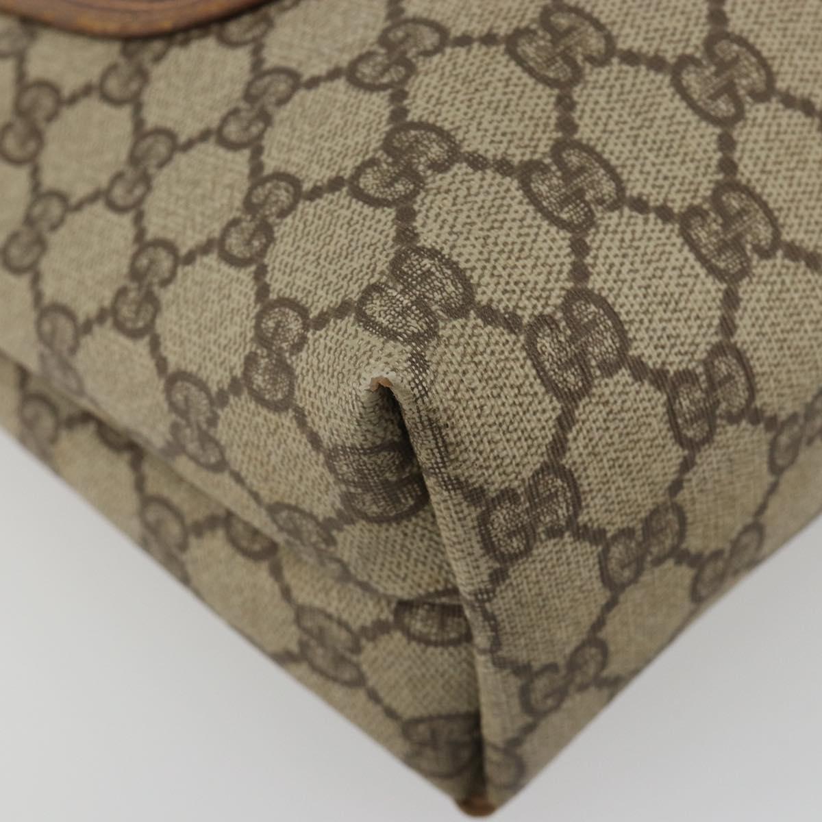 GUCCI GG Supreme Web Sherry Line Tote Bag PVC Beige Gold 002 39 6487 Auth 192621A