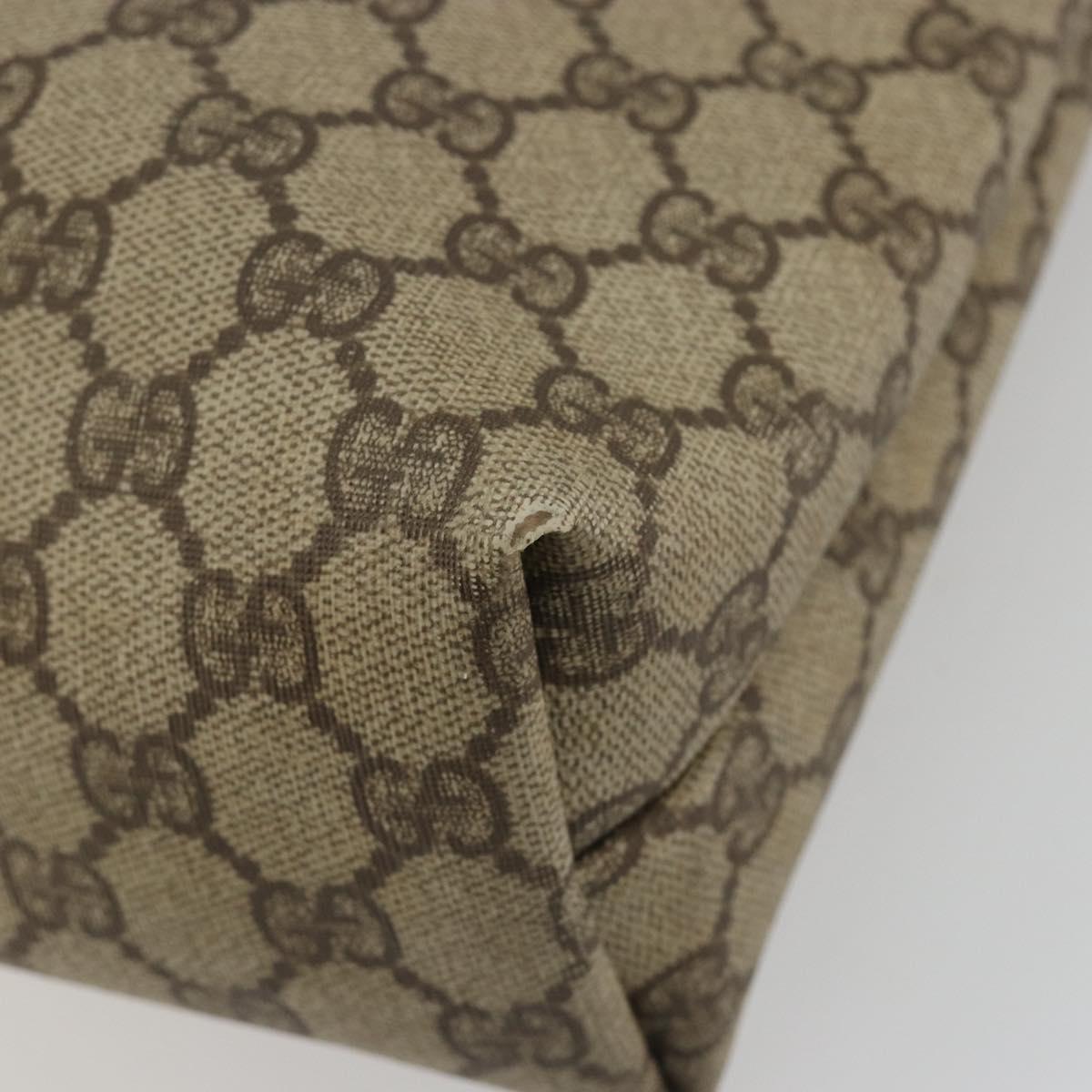 GUCCI GG Supreme Web Sherry Line Tote Bag PVC Beige Gold 002 39 6487 Auth 192621A