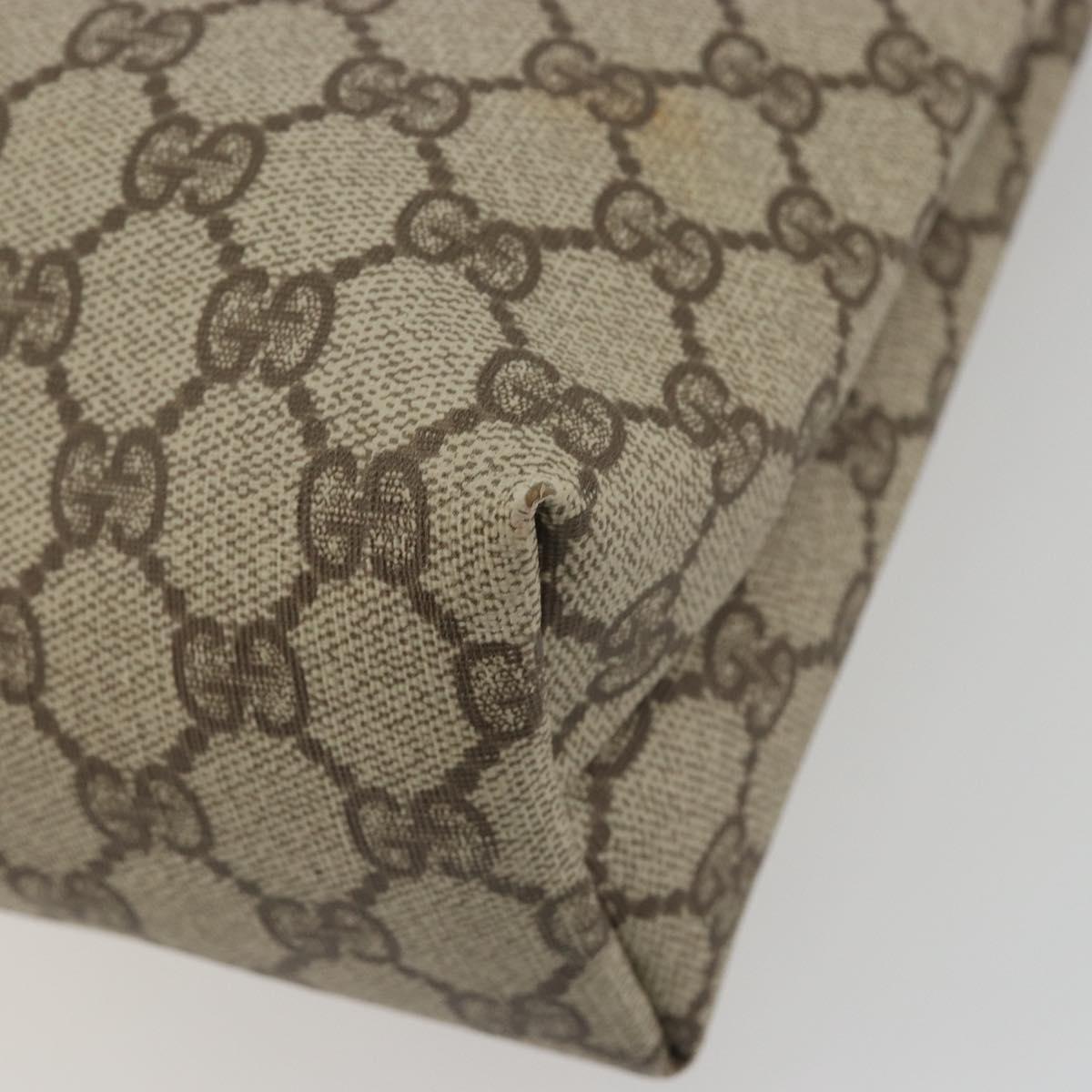 GUCCI GG Supreme Web Sherry Line Bag PVC Beige Gold 002 58 6487 Auth 192622A