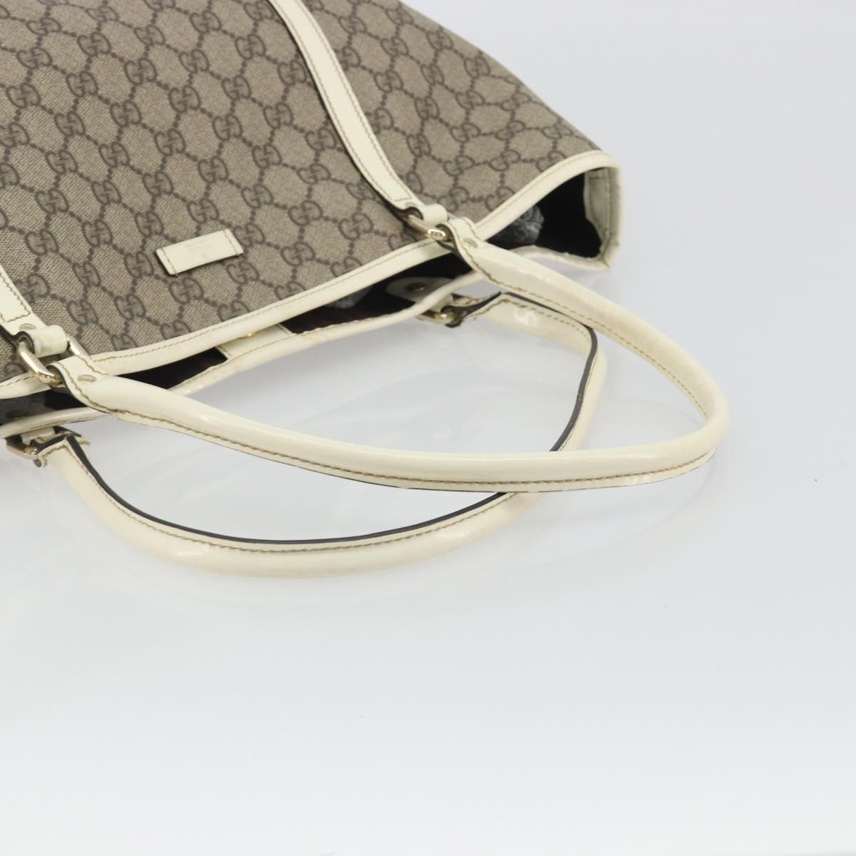 GUCCI GG Supreme Tote Bag PVC Beige Gold 197953 Auth 192623A