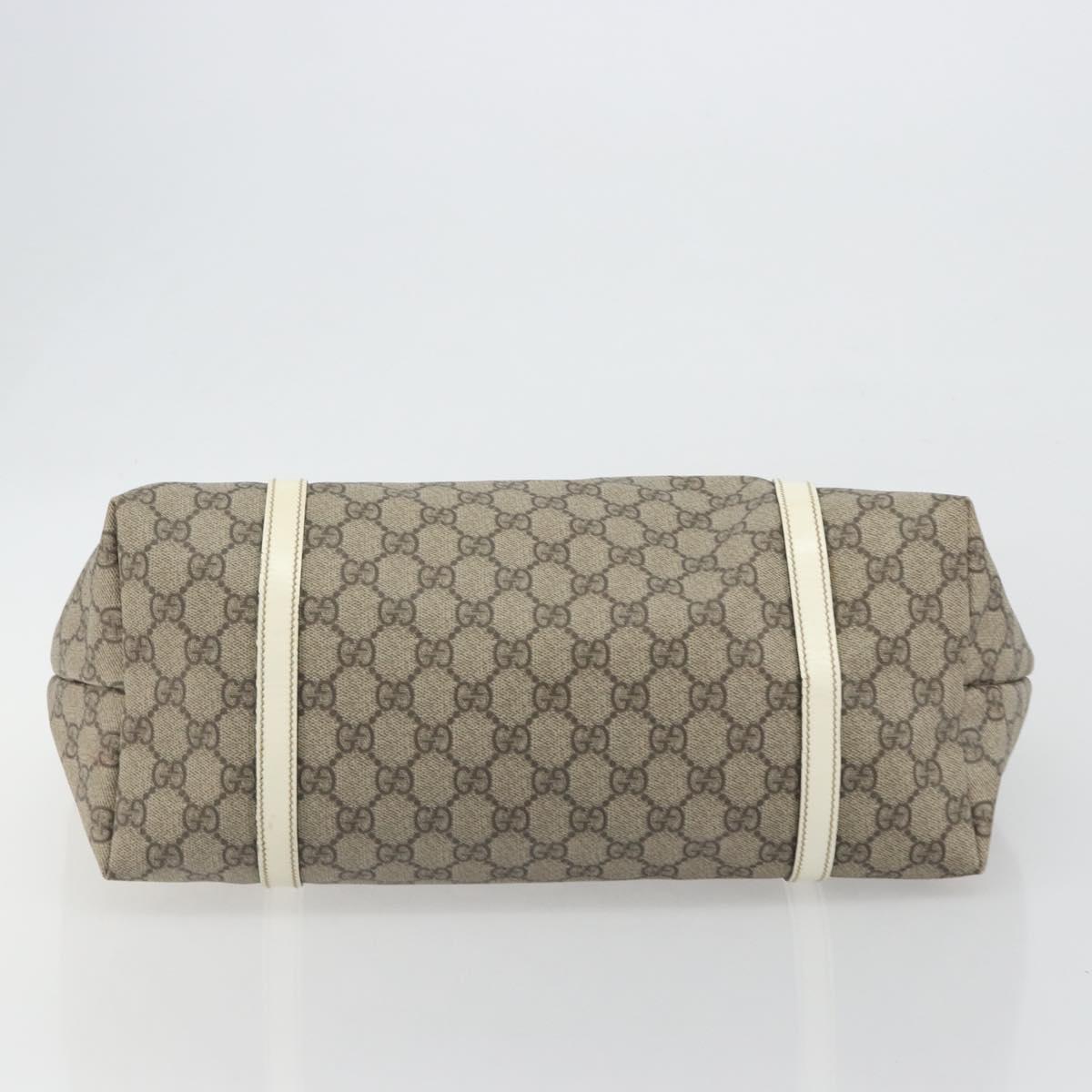 GUCCI GG Supreme Tote Bag PVC Beige Gold 197953 Auth 192623A