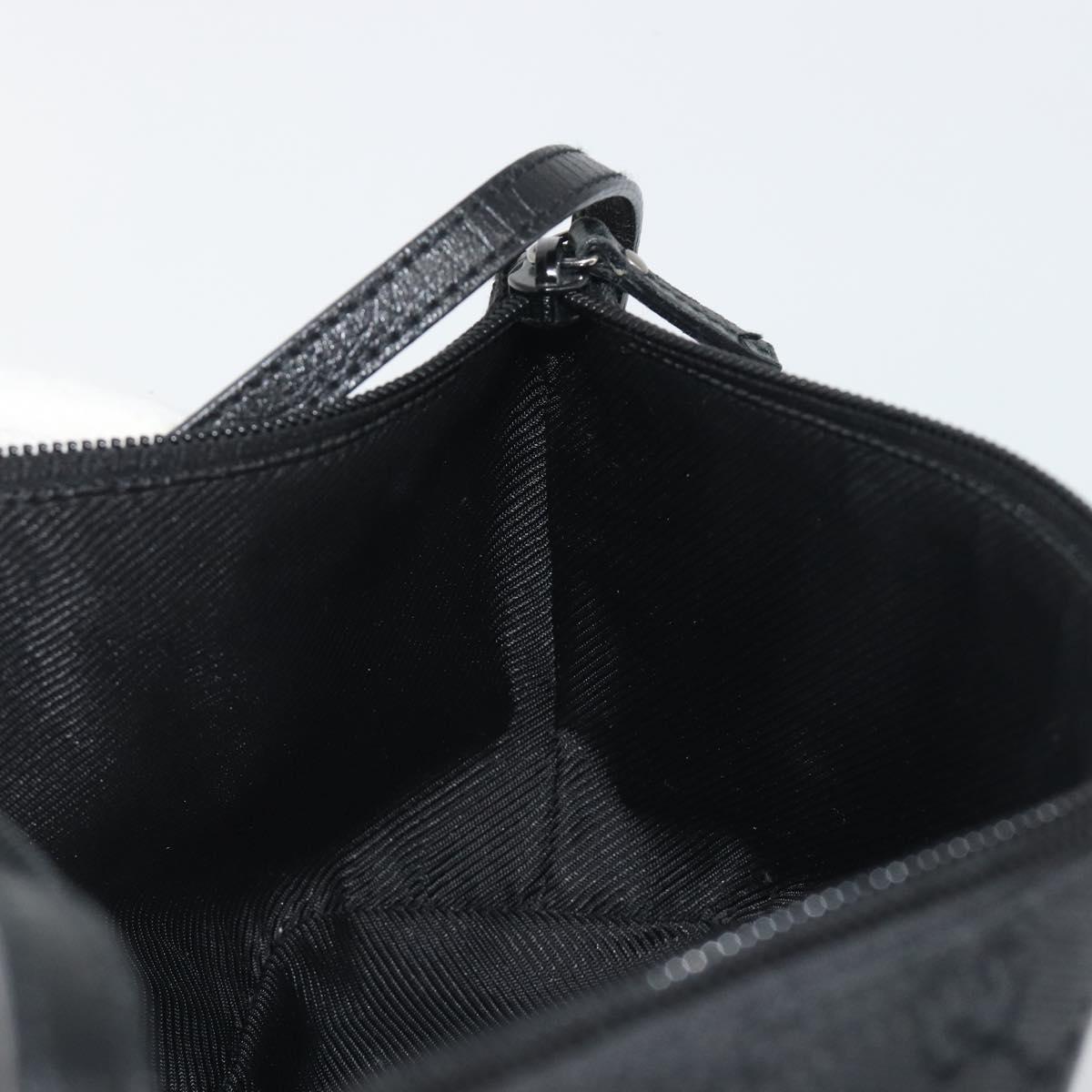 GUCCI GG Canvas Accessory Pouch Black Silver 07198 Auth 192624A