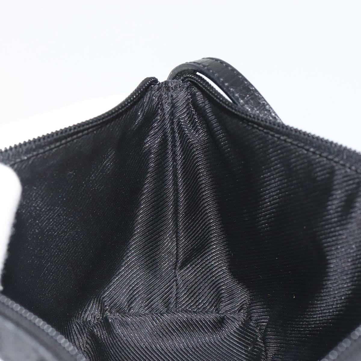 GUCCI GG Canvas Accessory Pouch Black Silver 07198 Auth 192624A