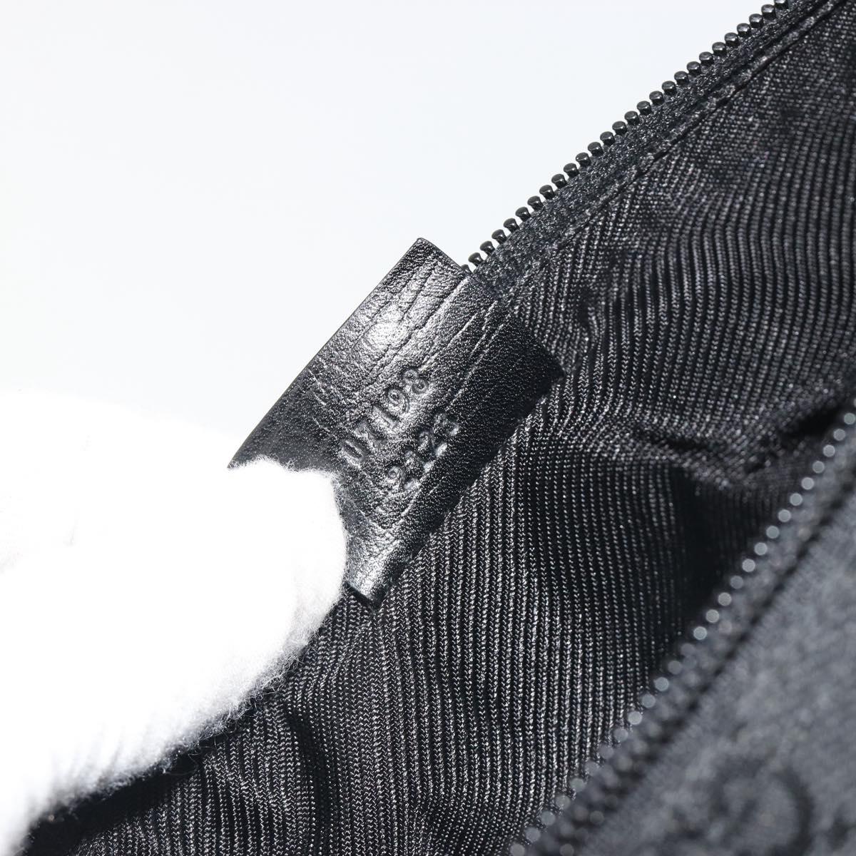 GUCCI GG Canvas Accessory Pouch Black Silver 07198 Auth 192624A