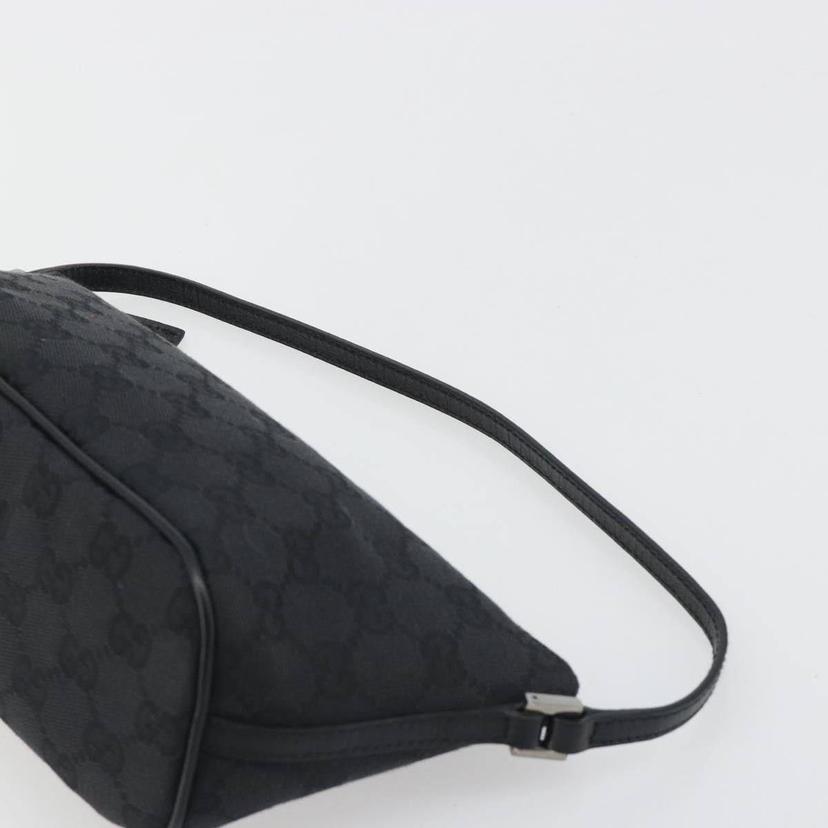 GUCCI GG Canvas Accessory Pouch Black Silver 07198 Auth 192624A