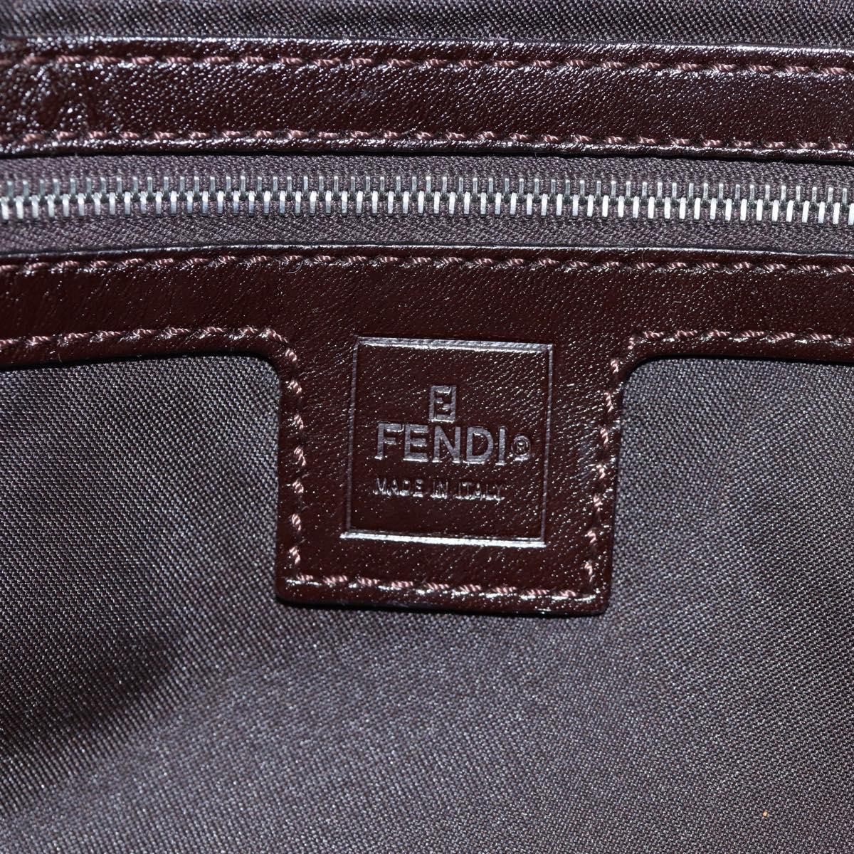 FENDI Zucca Canvas Mamma Baguette Shoulder Bag Brown Black Auth 192625SAM