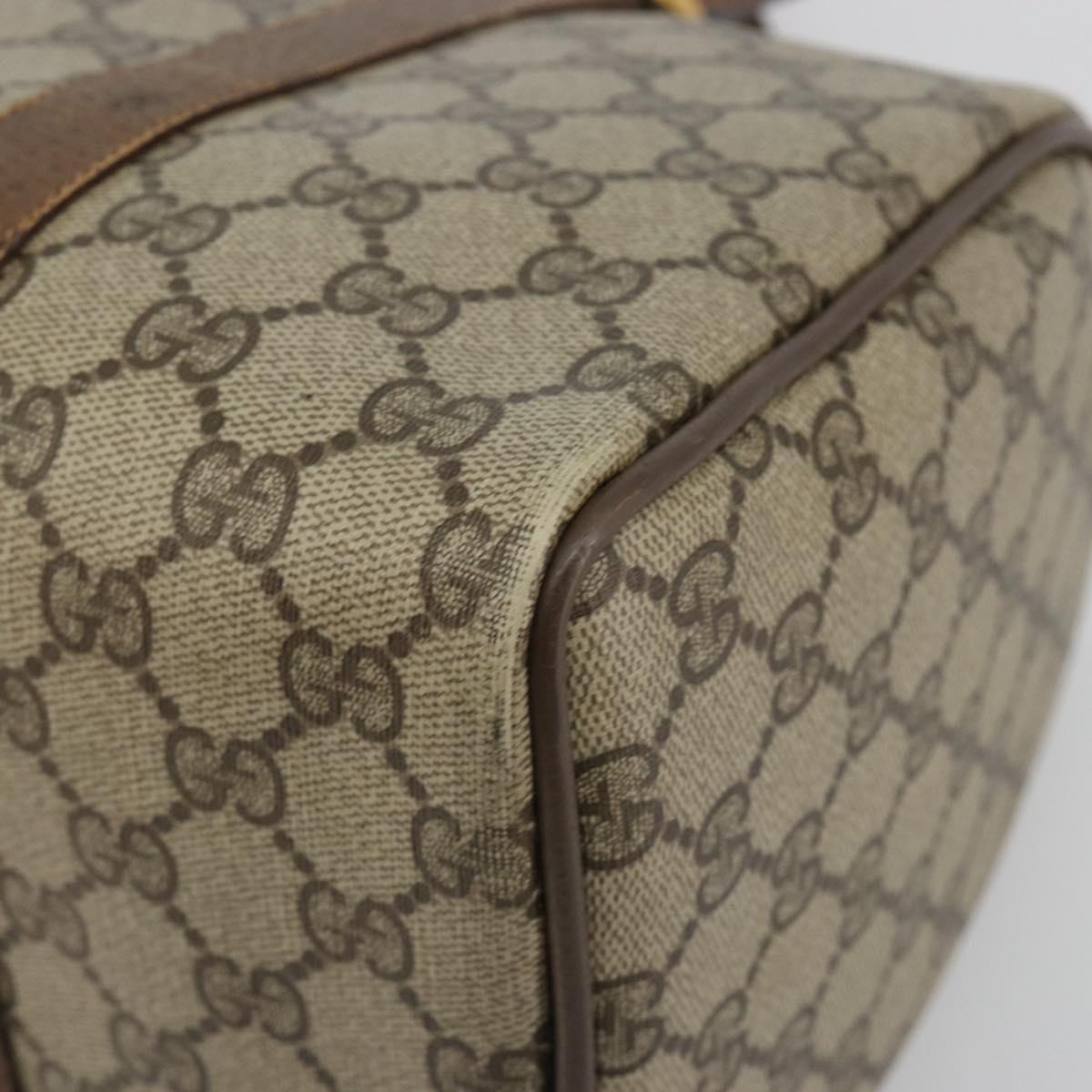 GUCCI GG Supreme Web Sherry Line Hand Bag PVC Beige Gold 98 02 007 Auth 192627
