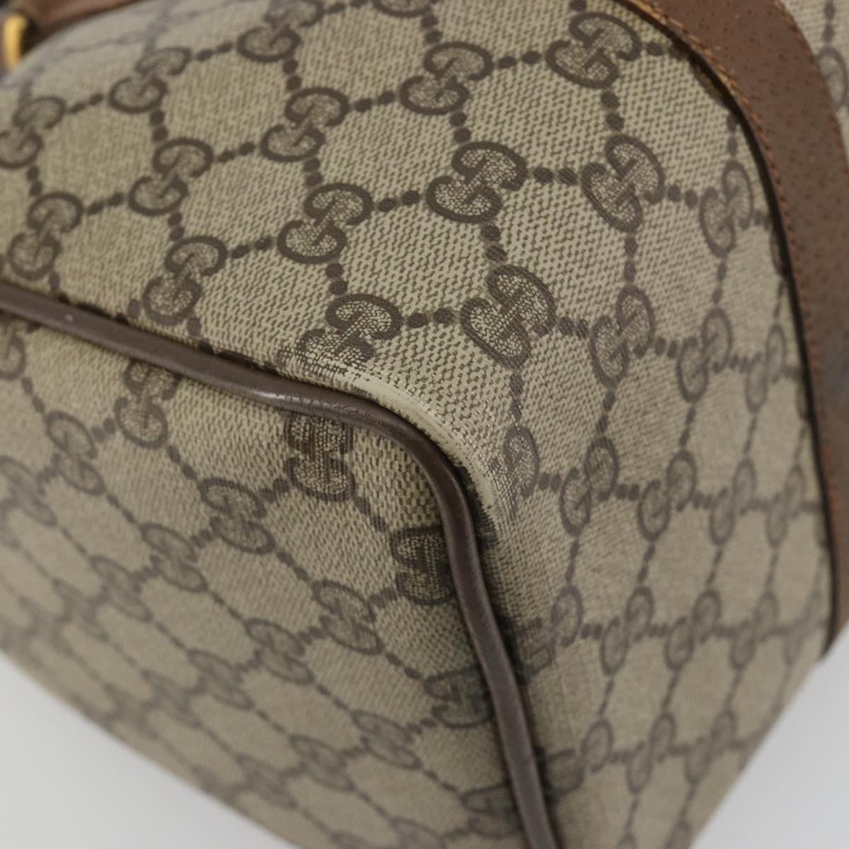 GUCCI GG Supreme Web Sherry Line Hand Bag PVC Beige Gold 98 02 007 Auth 192627