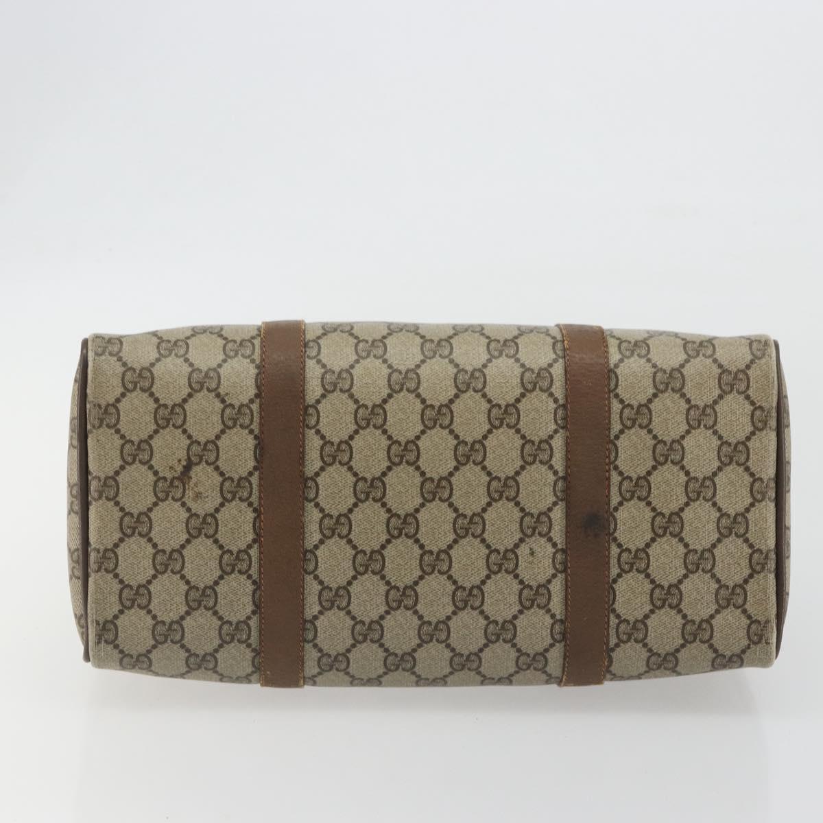 GUCCI GG Supreme Web Sherry Line Hand Bag PVC Beige Gold 98 02 007 Auth 192627