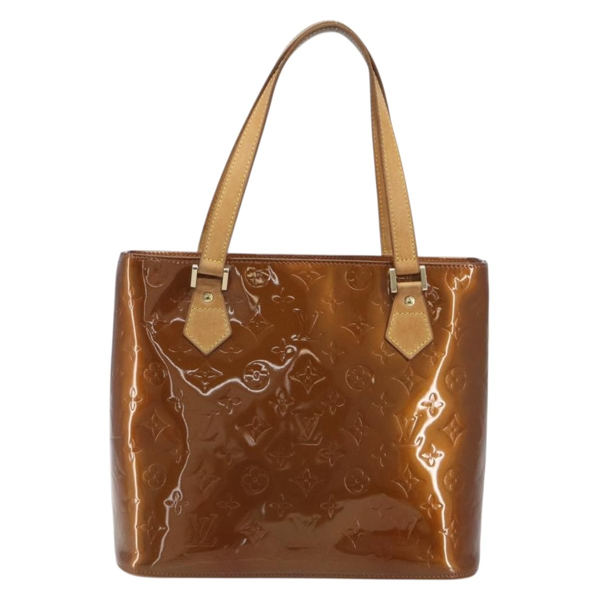 LOUIS VUITTON Monogram Vernis Houston Hand Bag Bronze M91122 LV Auth 192628