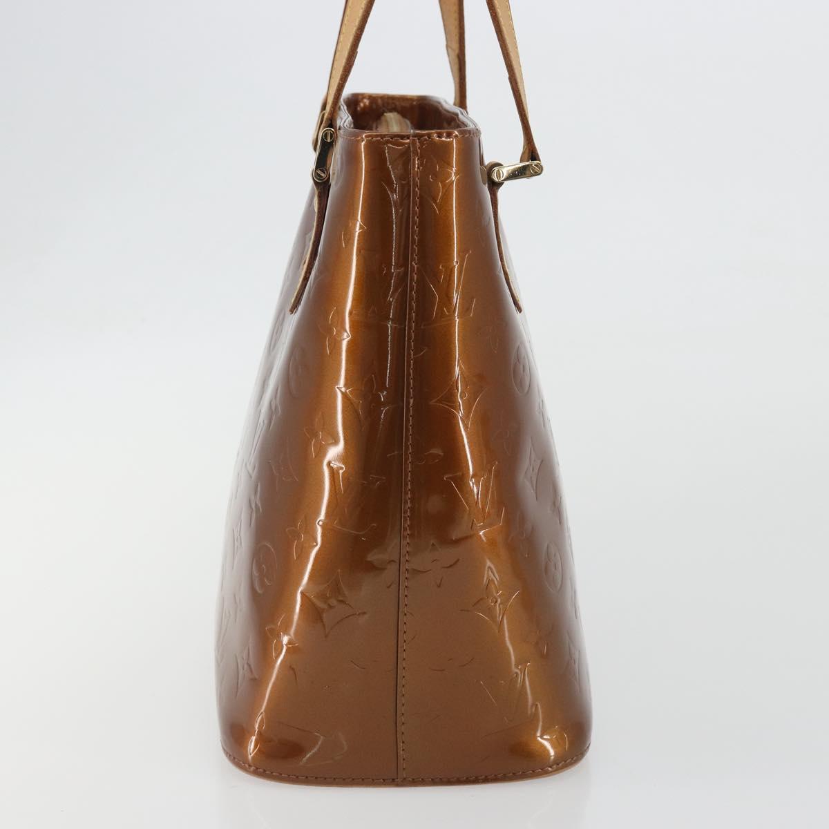 LOUIS VUITTON Monogram Vernis Houston Hand Bag Bronze M91122 LV Auth 192628