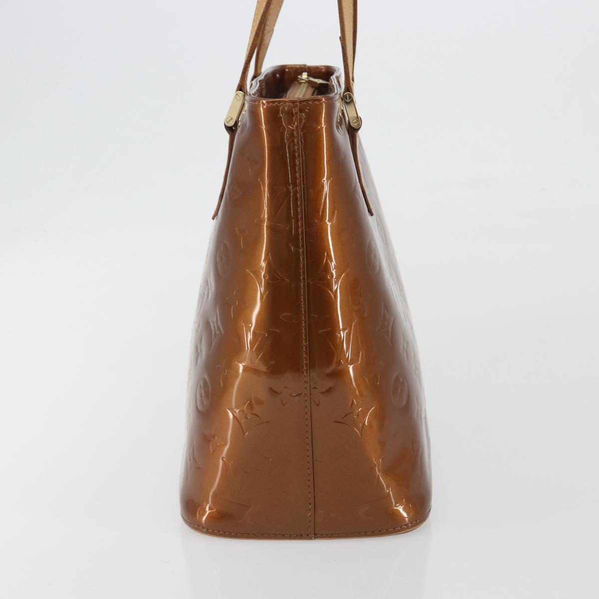 LOUIS VUITTON Monogram Vernis Houston Hand Bag Bronze M91122 LV Auth 192628