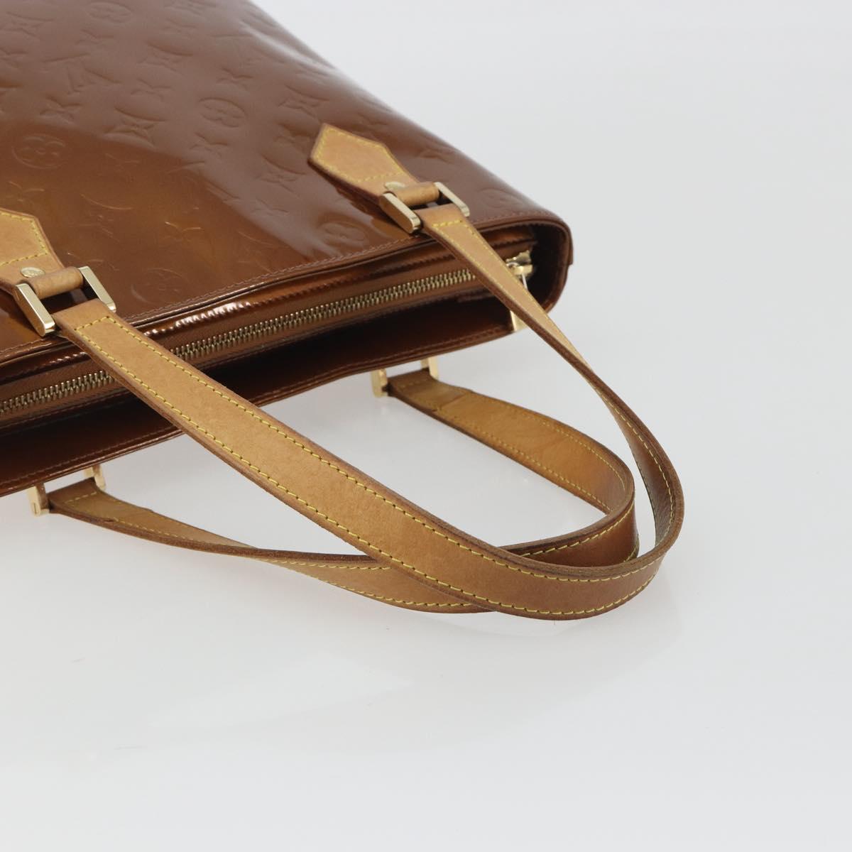 LOUIS VUITTON Monogram Vernis Houston Hand Bag Bronze M91122 LV Auth 192628