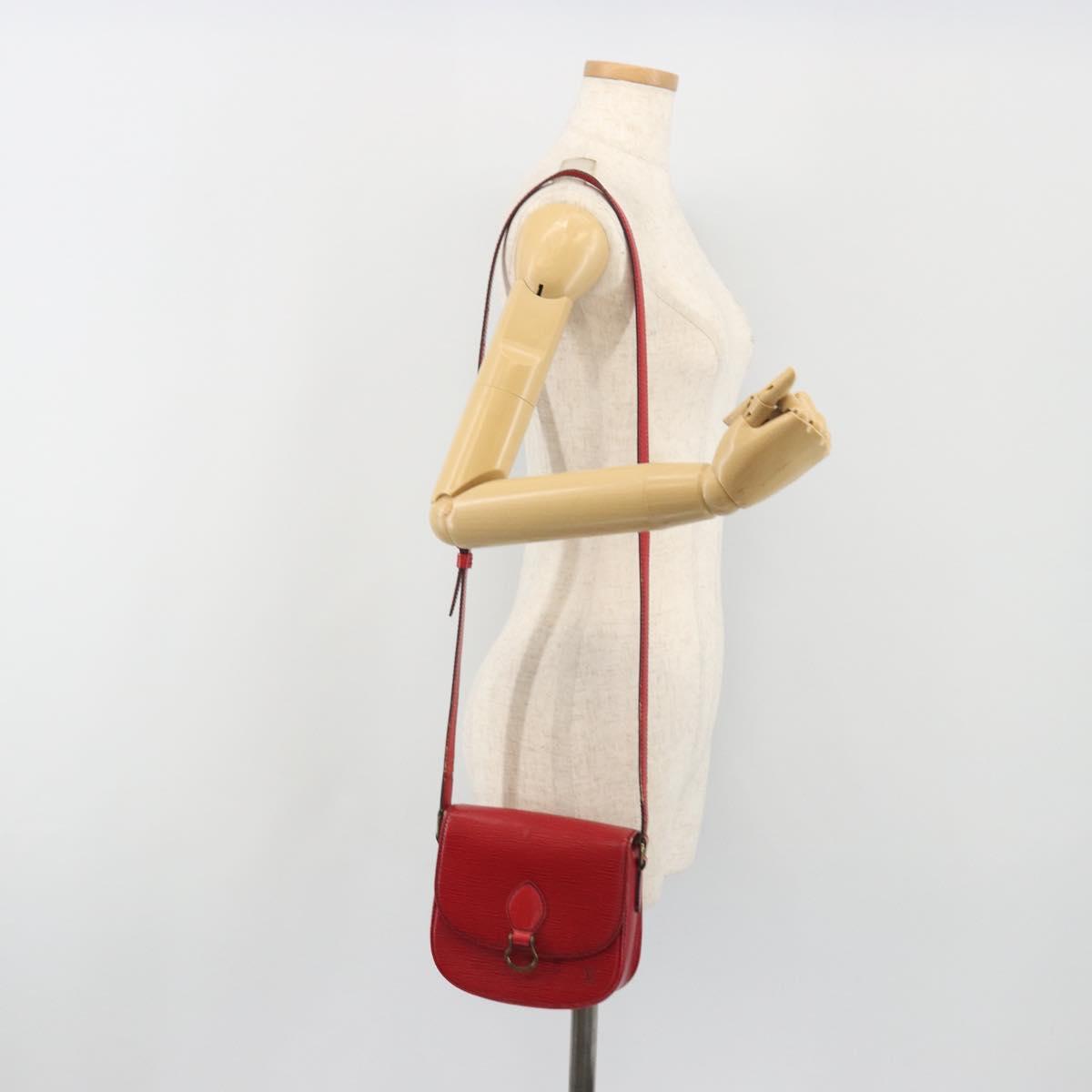 LOUIS VUITTON Epi Saint Cloud PM Shoulder Bag Red M52217 LV Auth 192629