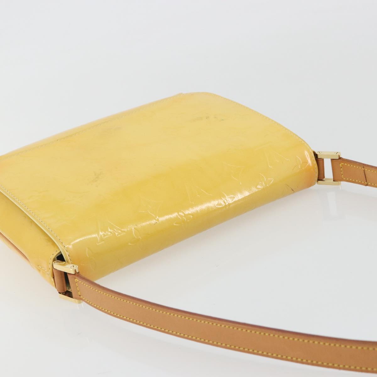 LOUIS VUITTON Monogram Vernis Thompson Street Bag Lime Yellow M91071 Auth 192632