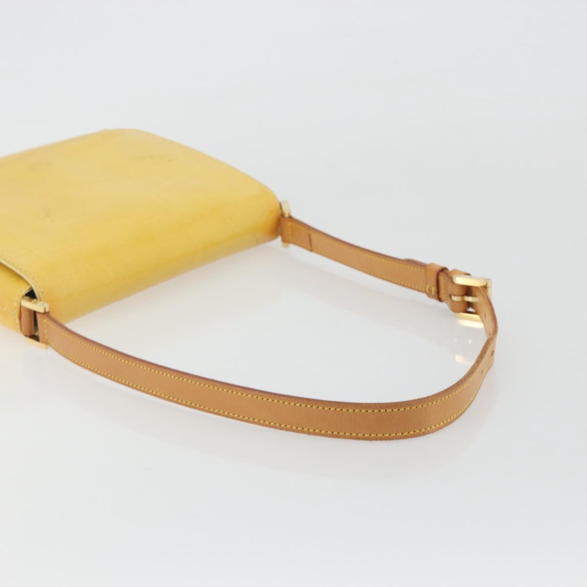 LOUIS VUITTON Monogram Vernis Thompson Street Bag Lime Yellow M91071 Auth 192632