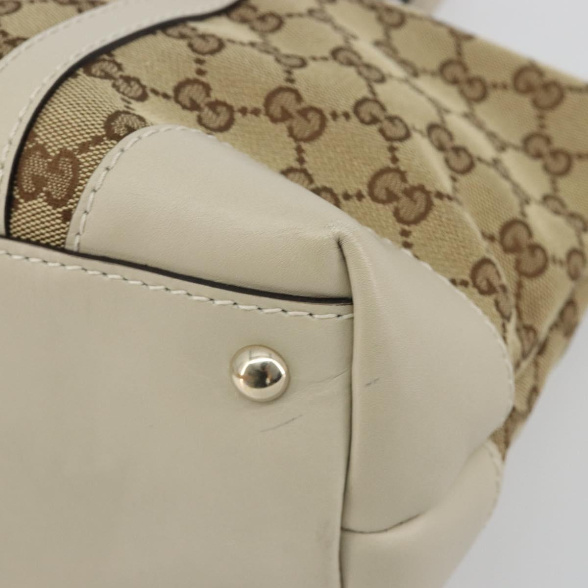 GUCCI GG Canvas Lovely Heart Hand Bag Beige Gold 257069 Auth 192634A
